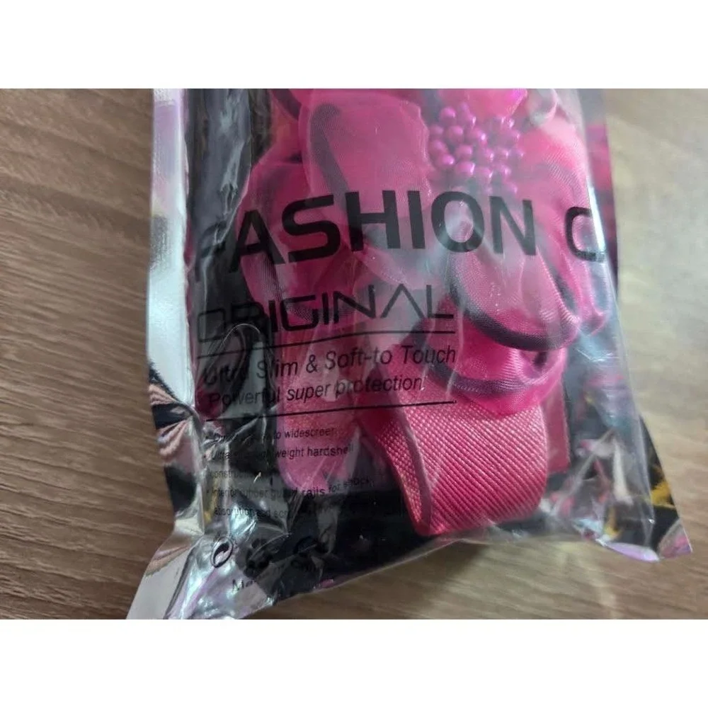 Samsung Galaxy Z Fold 5 Case Hot Pink 3D Flower Hand Strap Fash. Cover SAMZFOLD5